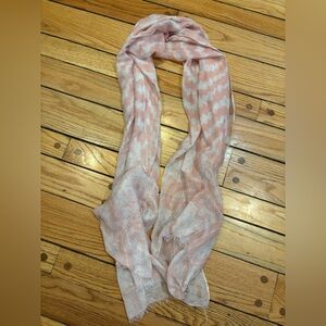 Charming Charlie Chic Pink and White Patterned Scarf Valentines Day